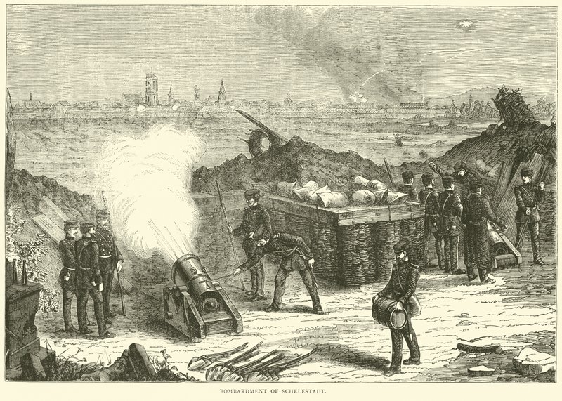 Bombardment of Schelestadt, October 1870 by English School