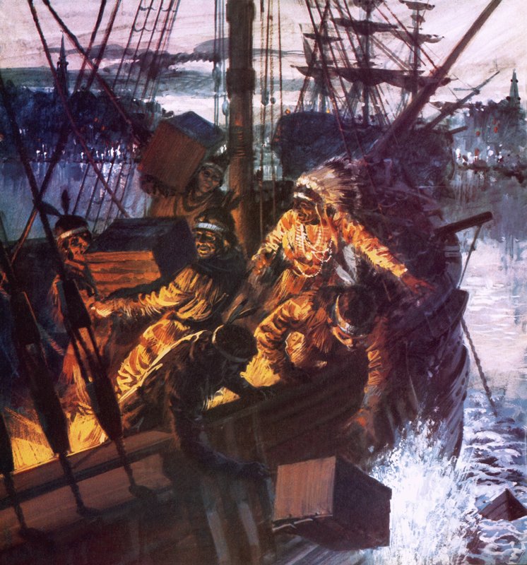 Boston Tea Party by English School