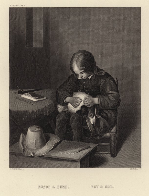 Boy and Dog by English School