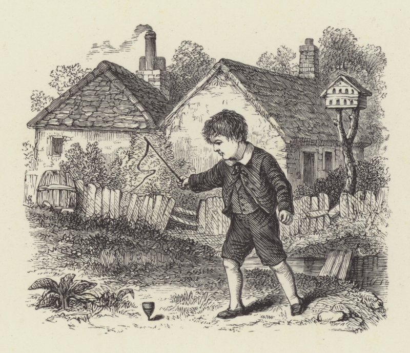 Boy with Spinning Top by English School