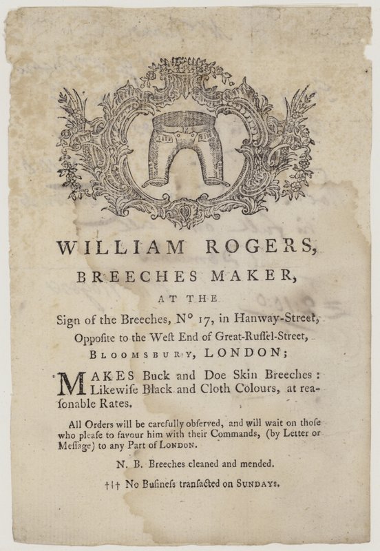Breeches Makers, William Rogers by English School