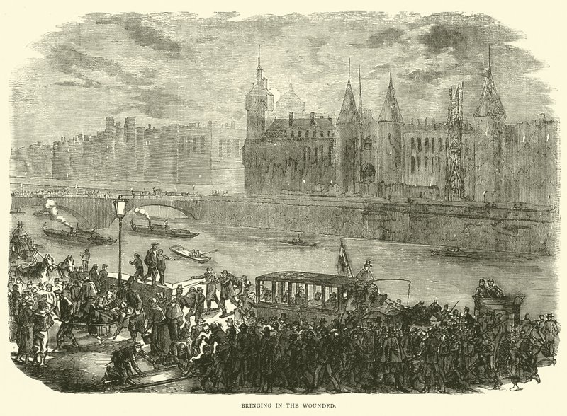 Bringing in the Wounded, November 1870 by English School