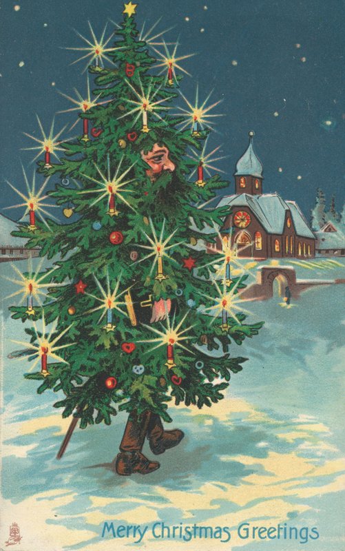 British Christmas Card by English School