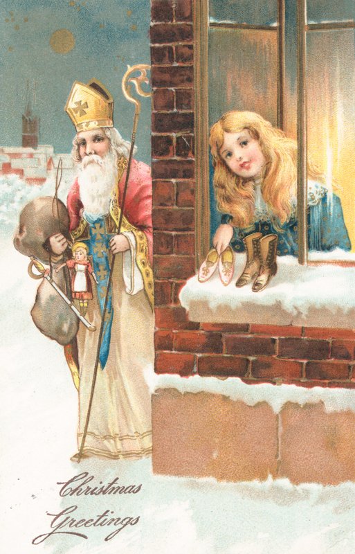 British Christmas Card by English School