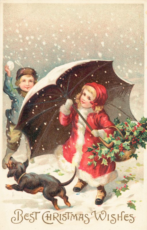 British Christmas Card by English School