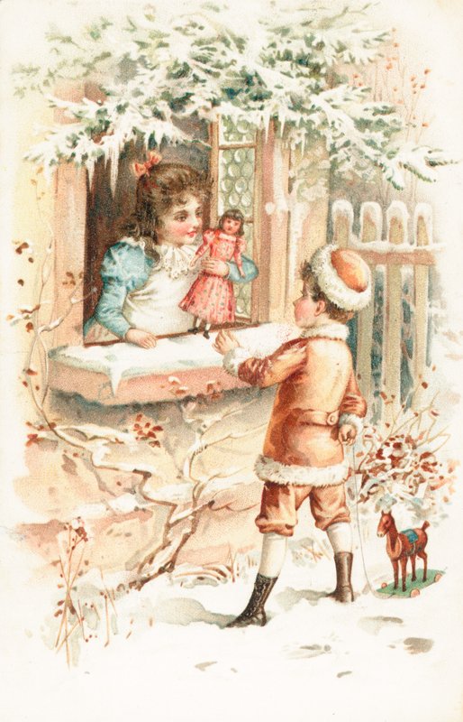 British Christmas Card by English School