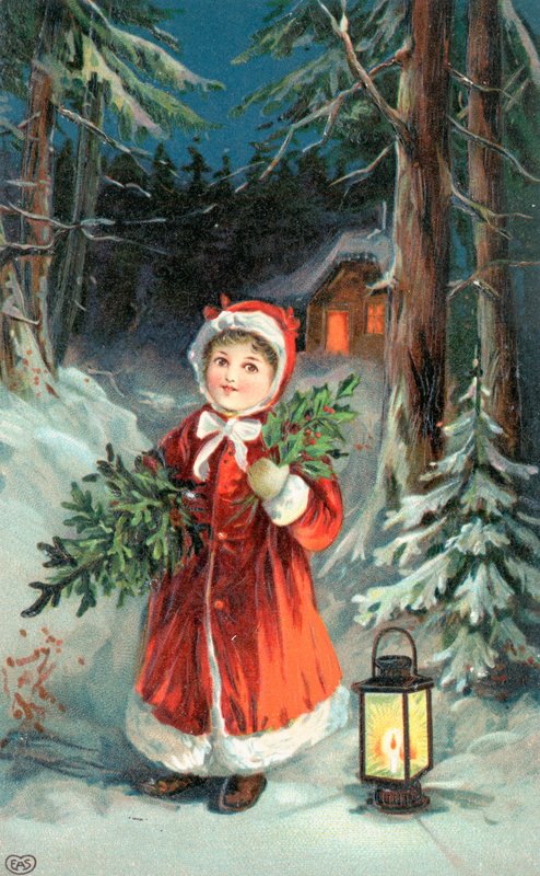 British Christmas Card by English School