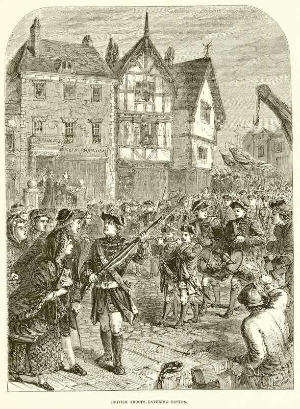 British Troops Entering Boston by English School