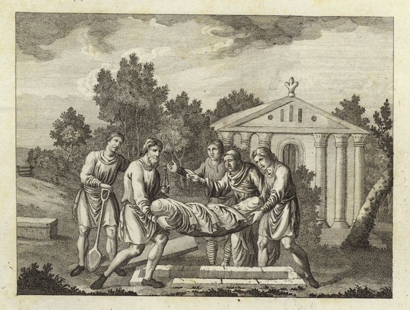Burial by the Anglo-Saxons and Danes by English School