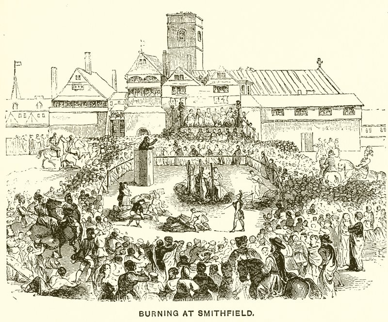 Burning at Smithfield by English School