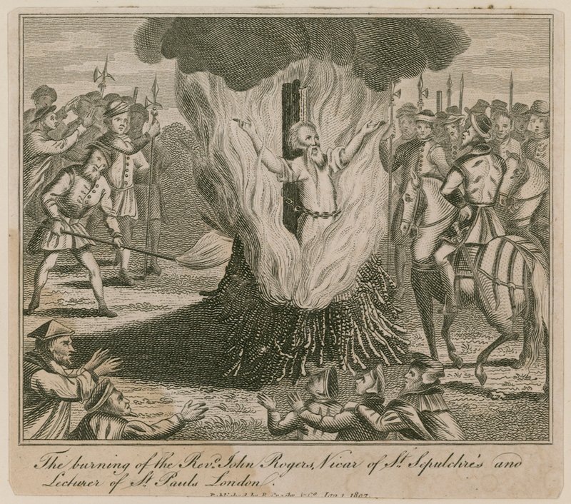 Burning of Martyrs in Smithfield by English School