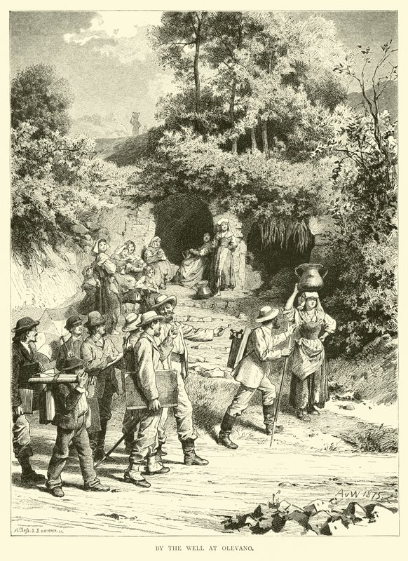 By the well at Olevano by English School