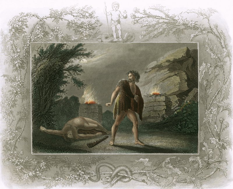 Cain Having Just Slain Abel by English School