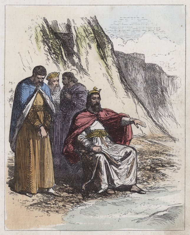 Canute Reproving His Courtiers by English School