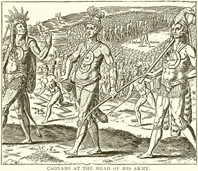 Caonabo at the Head of His Army by English School