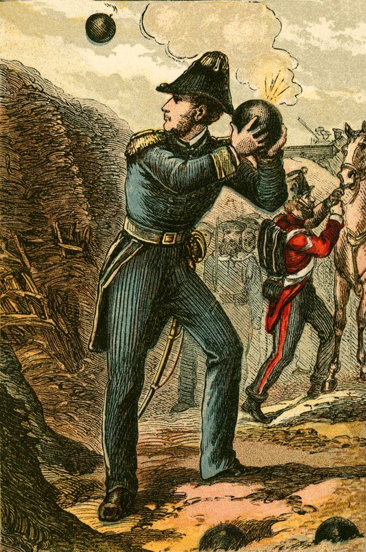 Captain Peel with the Burning Fuse by English School