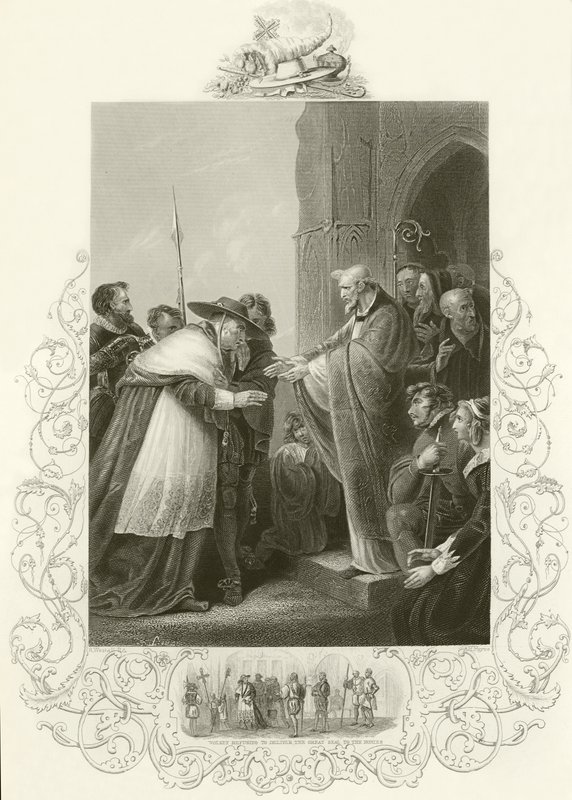 Cardinal Wolsey Entering the Abbey of Leicester by English School