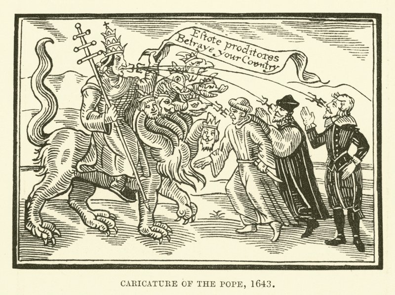 Caricature of the pope by English School