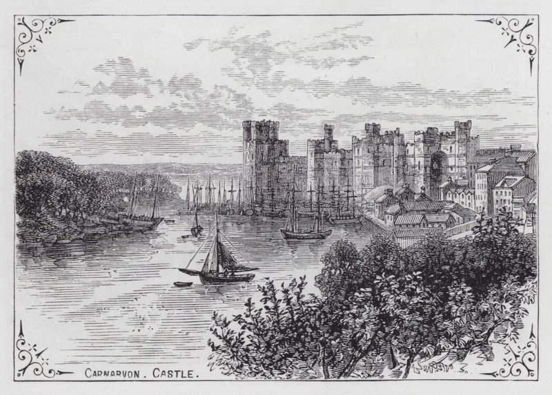 Carnarvon Castle (engraving) by English School