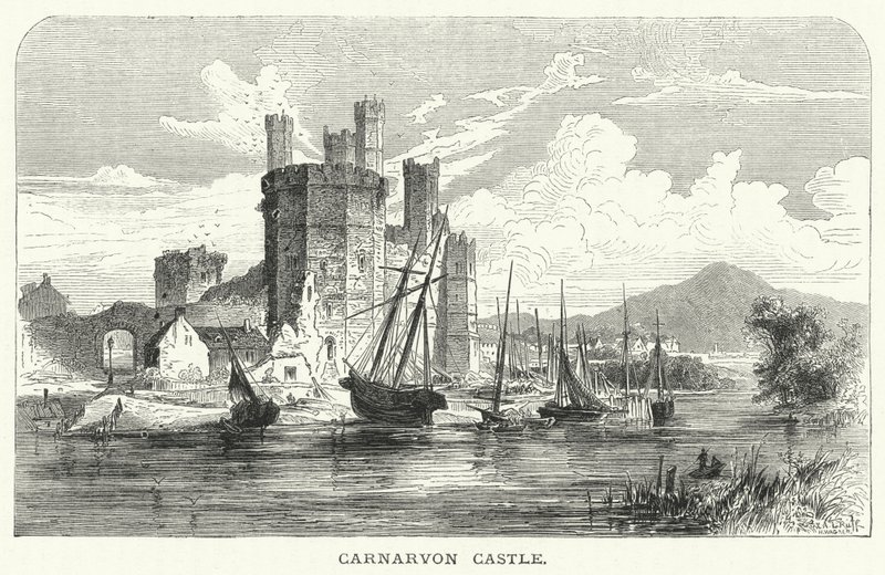 Carnarvon Castle (engraving) by English School