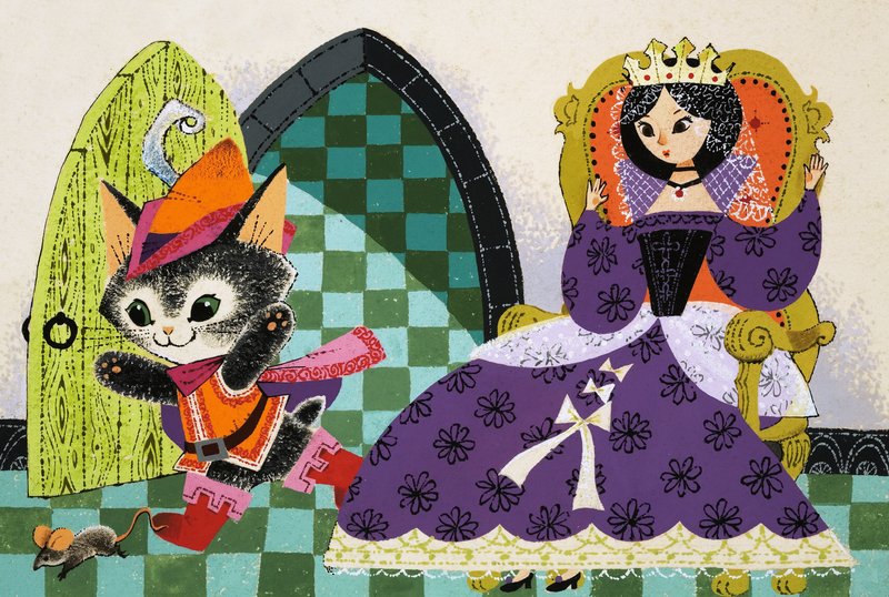 Cat Chasing Mouse Before the Queen by English School