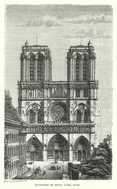 Cathedral of Notre Dame, Paris (engraving) by English School