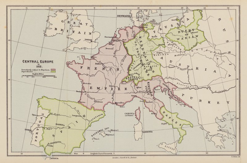 Central Europe in 1812 by English School