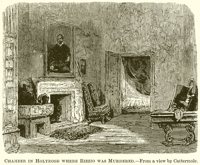 Chamber in Holyrood where Rizzio was Murdered by English School