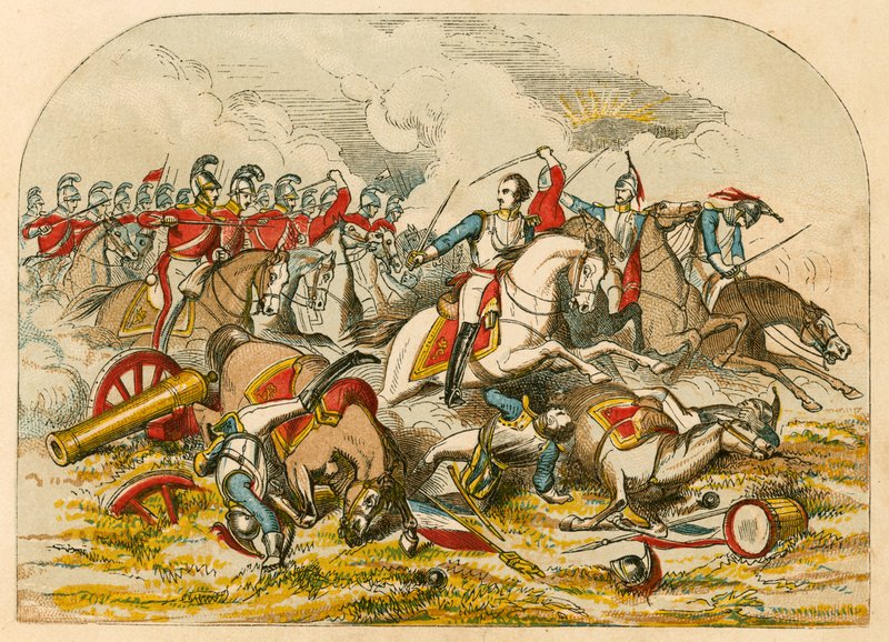 Charge of the Cavalry at Waterloo by English School