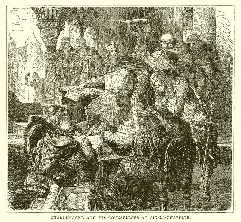 Charlemagne and His Counsellors at Aix-la-Chapelle by English School