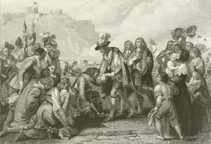 Charles II Landing at Dover by English School