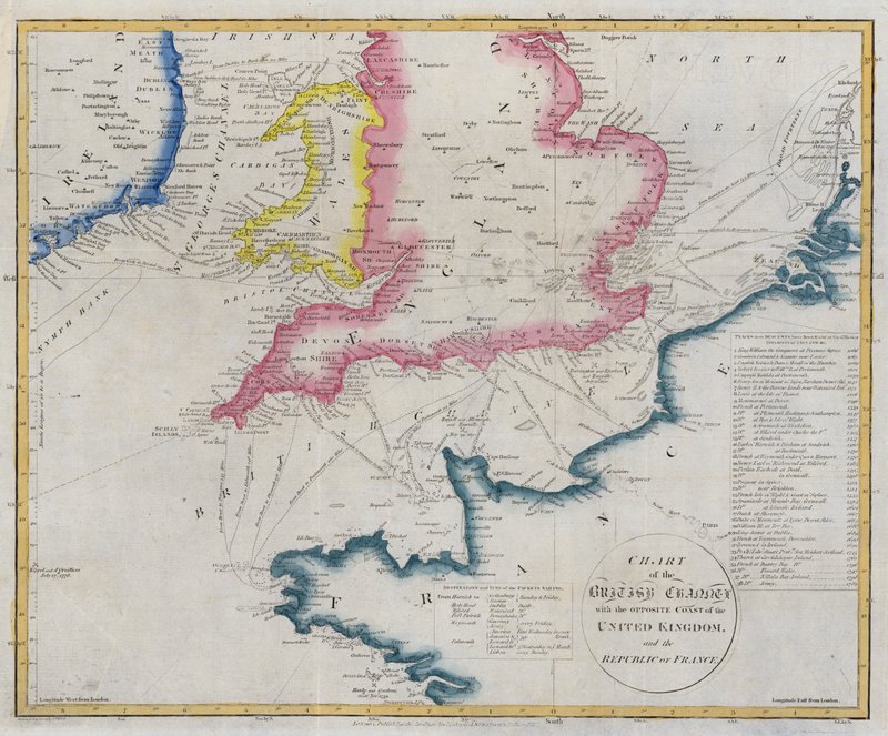 Chart of the English Channel by English School