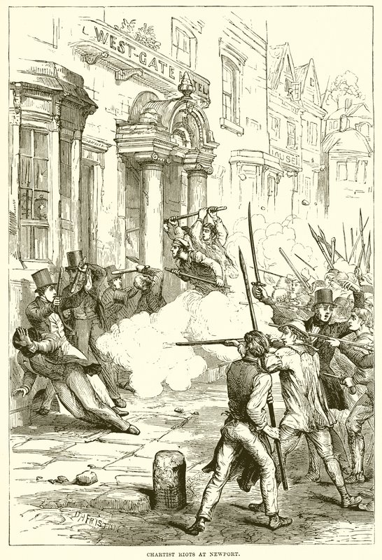 Chartist Riots at Newport by English School