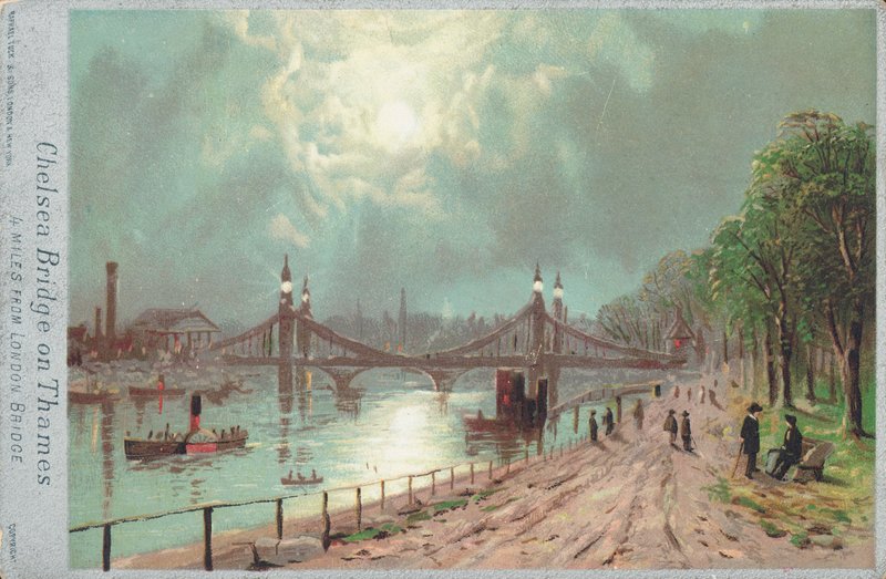 Chelsea Bridge on the River Thames by English School
