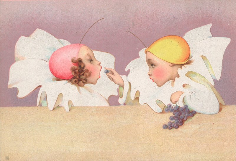 Children Eating Grapes by English School
