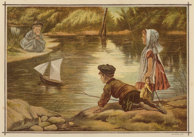 Children Launching a Model Yacht by English School