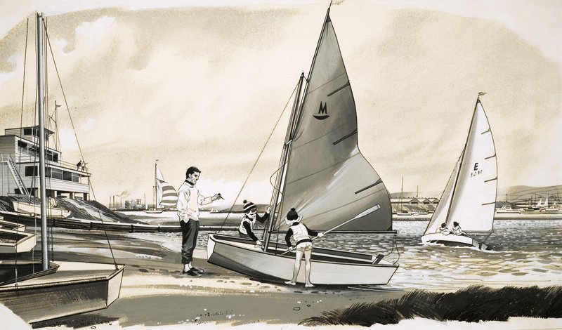 Children learning to sail by English School
