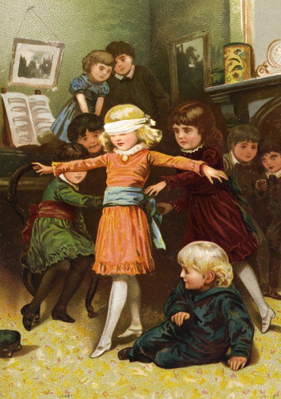Children playing blind man