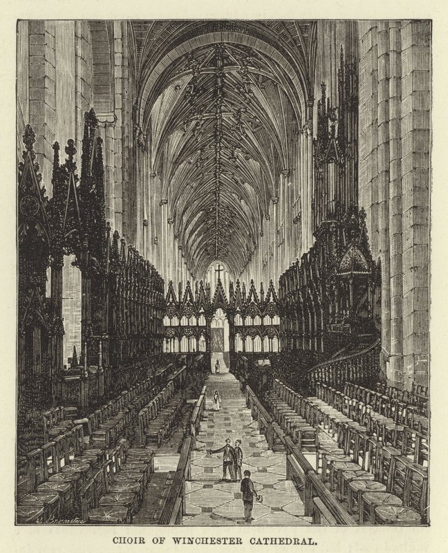 Choir of Winchester Cathedral by English School