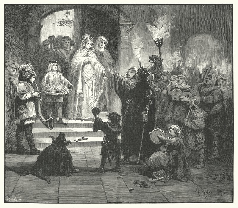 Christmas Mummers in Sweden by English School