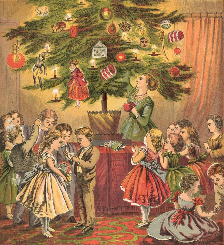 Christmas Tree and Christmas Presents by English School