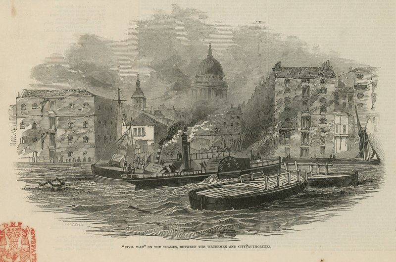 Civil War on the Thames by English School