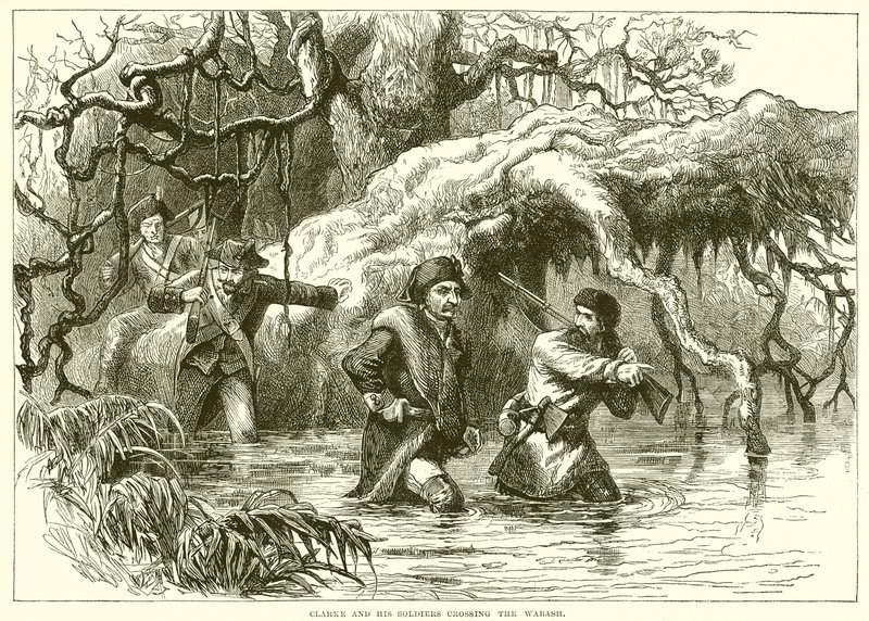 Clarke and his soldiers crossing the Wabash by English School
