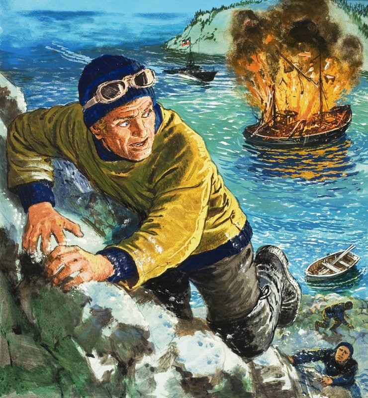 Cliff Climbing by English School