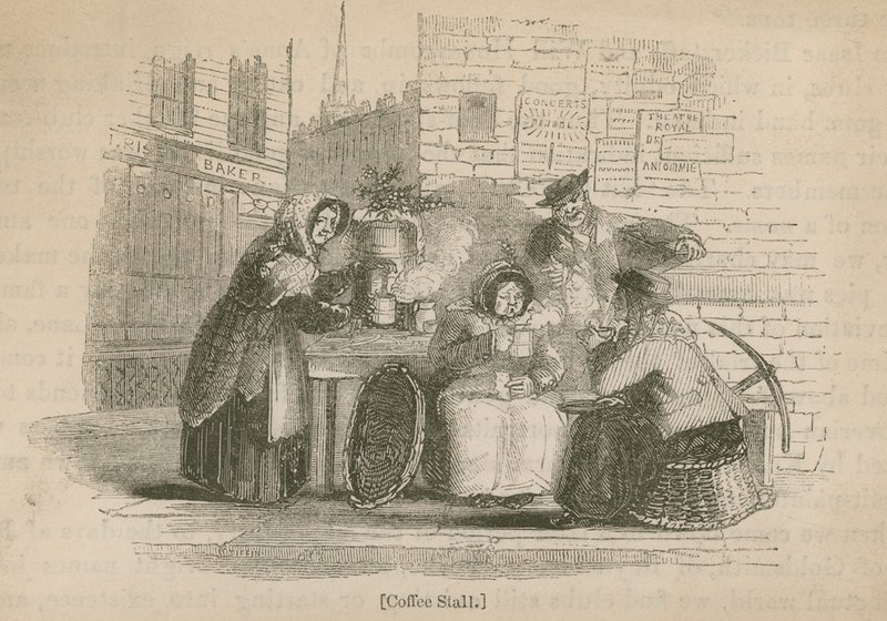 Coffee stall in a London street by English School