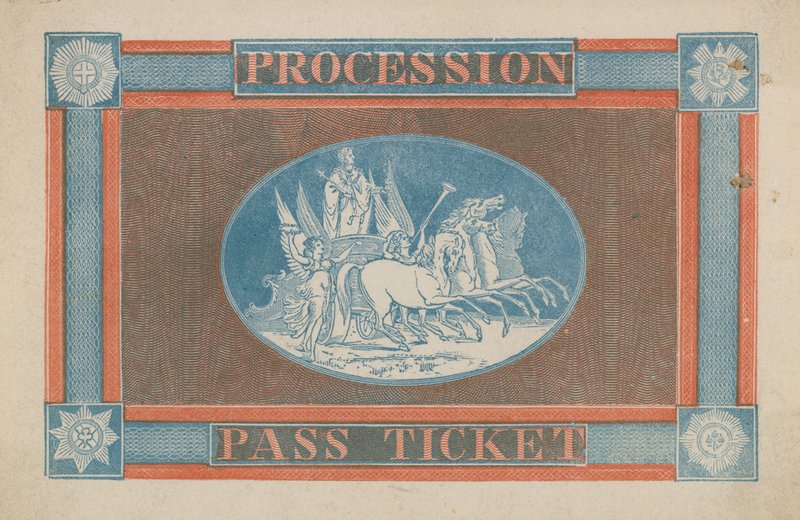 Coronation Procession Pass Ticket by English School