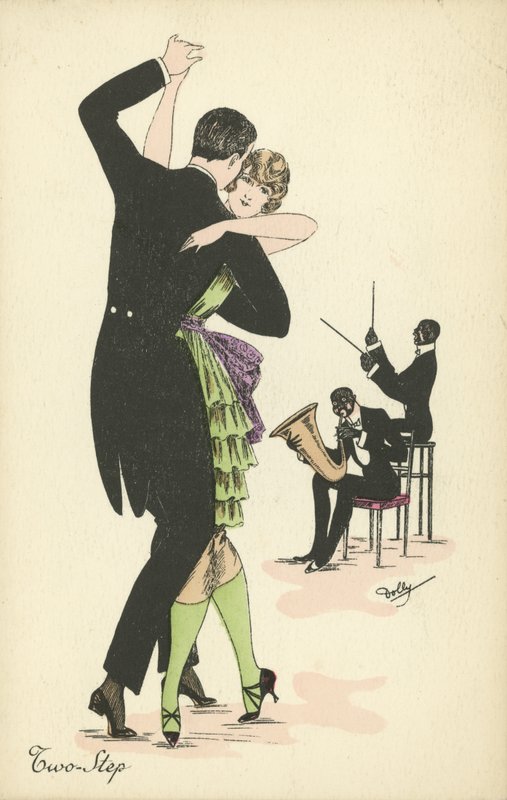 Couple Dancing the Two Step by English School