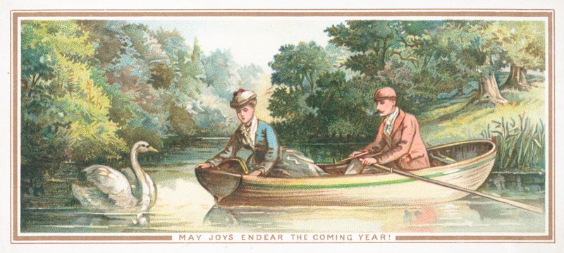 Couple in Rowing Boat by English School