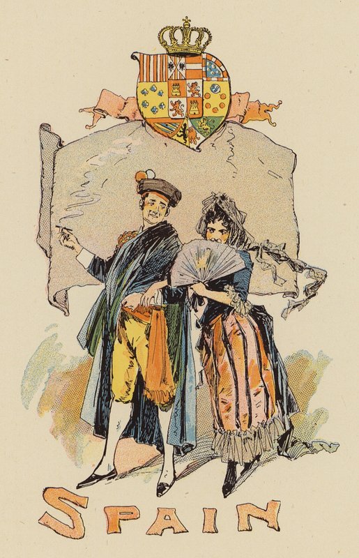 Couple in Spanish costume by English School