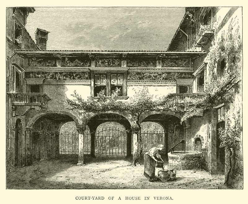 Courtyard of a House in Verona by English School